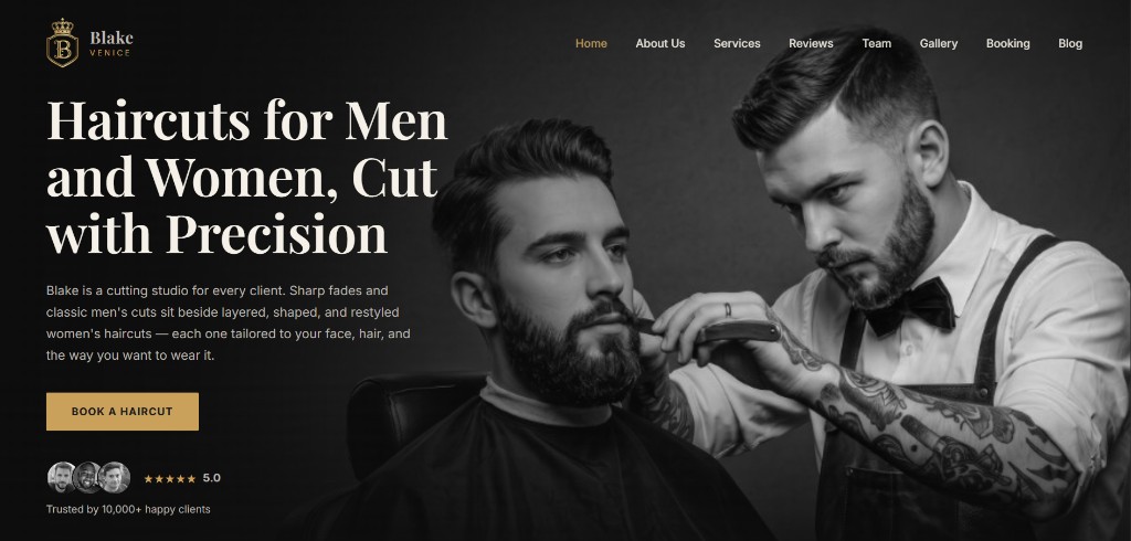 Blake salon website preview